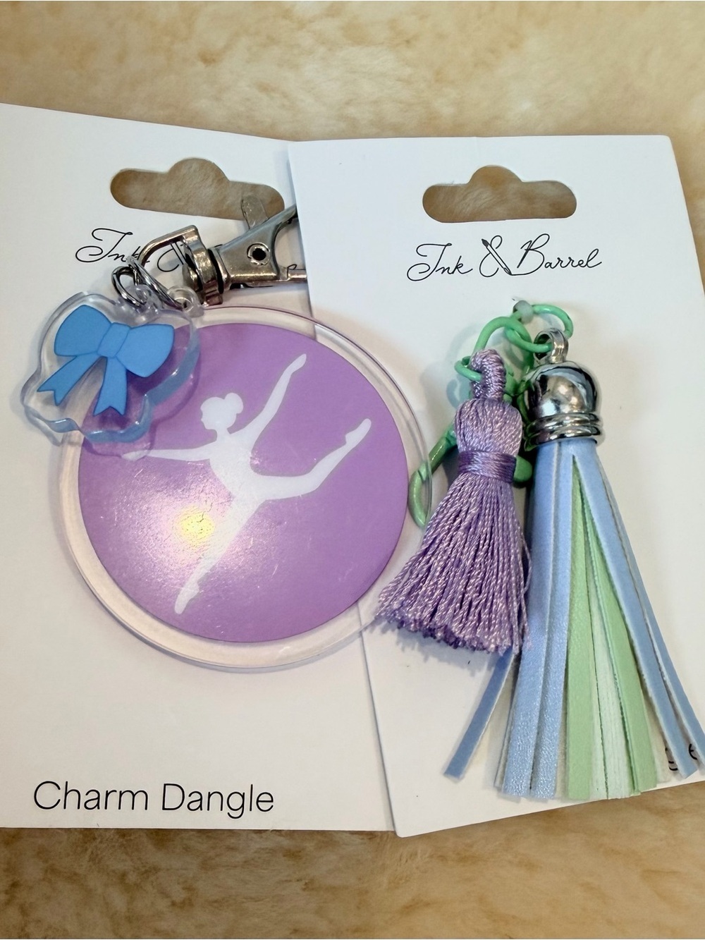 Ink & Barrel Dancer/ Ballerina & Tassels Kid’s Charm Keychain
